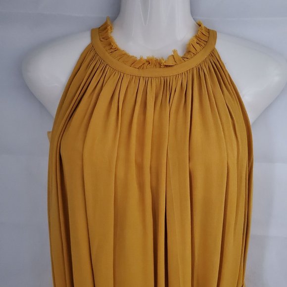 Banana Republic Women's  Pleated Belted Shift Mini Getaway Halter Dress Size XS - Picture 7 of 12